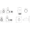 Mexen G00 ašinis termostatinis komplektas su danga S, baltas - W903-900-909-20