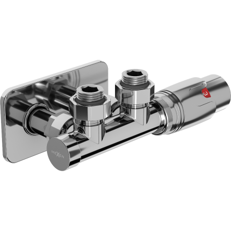 Mexen G00 termostatinio kampinio vožtuvo komplektas su maskuojančia S, Duplex, DN50, chromu - W907-900-910-01