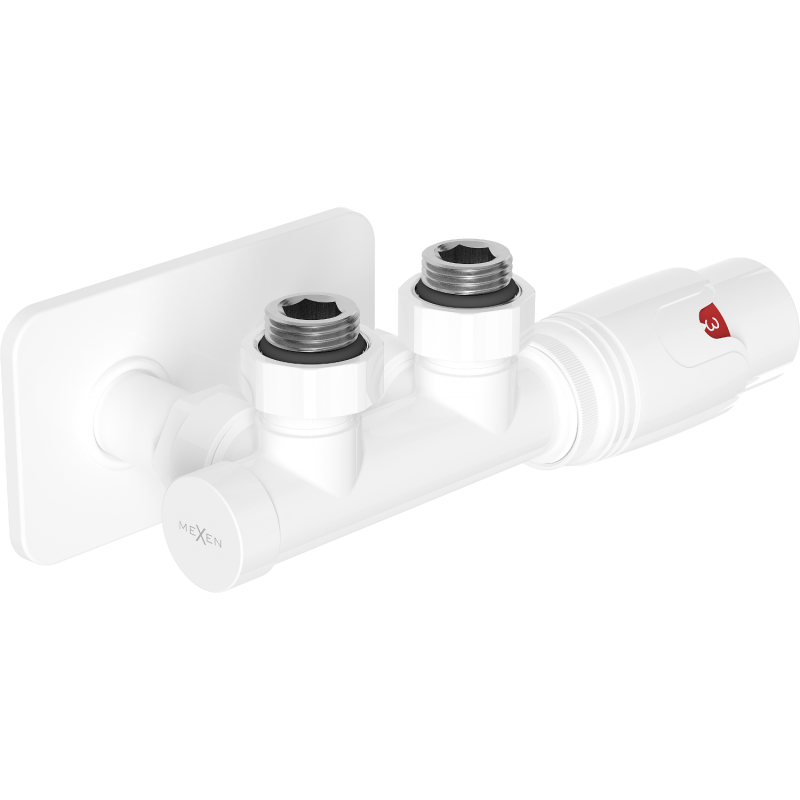 Mexen G00 kampu termostatų komplektas su maskuojančia S, Duplex, DN50, baltas - W907-900-910-20