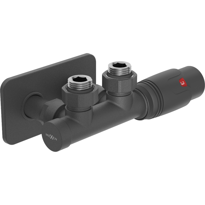 Mexen G00 termostatinio kampinio rinkinio su S maskuojama detale, Duplex, DN50, antracitas - W907-900-910-66