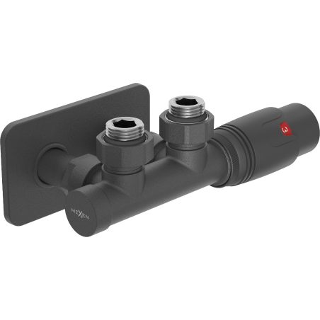 Mexen G00 termostatinio kampinio rinkinio su S maskuojama detale, Duplex, DN50, antracitas - W907-900-910-66