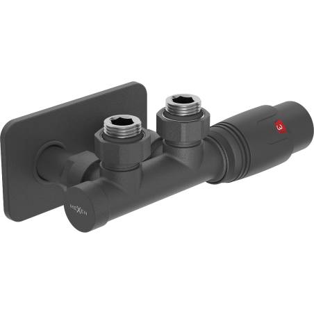 Mexen G00 termostatinis kampinis komplektas su dangteliu S, Duplex, DN50, antracitas - W907-900-910-66
