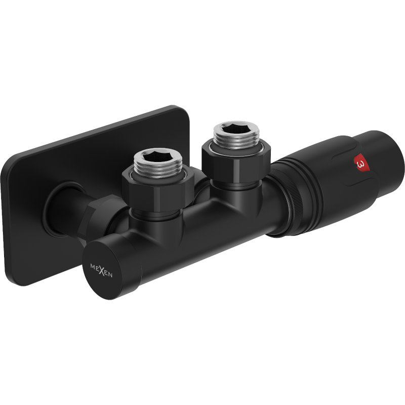 Mexen G00 kampinis termostatinis rinkinys su S apdaila, Duplex, DN50, juodas - W907-900-910-70