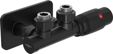 Mexen G00 kampinis termostatinis komplektas su S dangteliu, Duplex, DN50, juodas - W907-900-910-70