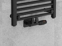 Mexen G00 kampinis termostatinis komplektas su S dangteliu, Duplex, DN50, juodas - W907-900-910-70