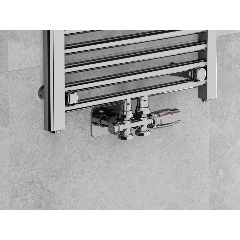 Mexen G00 kampinis/tiesus termostatinis komplektas su S, Duplex, DN50 chromuota, - W908-900-910-01