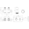 Mexen G00 termostatinis rinkinys su kampiniu/tiesiu dangteliu S, Duplex, DN50, juodas - W908-900-910-70