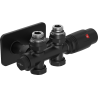 Mexen G00 termostatinis rinkinys su kampiniu/tiesiu dangteliu S, Duplex, DN50, juodas - W908-900-910-70
