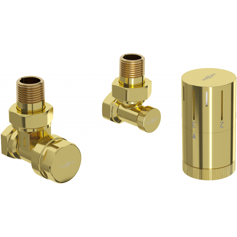 Mexen G05 termostatinio vožtuvo kampinis rinkinys, auksinis - W901-958-50