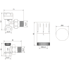 Mexen G05 termostatinio kampinio komplektas, juodas - W901-958-70