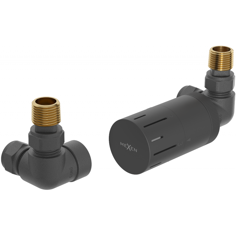 Mexen G05 į skyvą perjungiamos termostatinės jungties rinkinys, antracito spalvos - W903-958-66