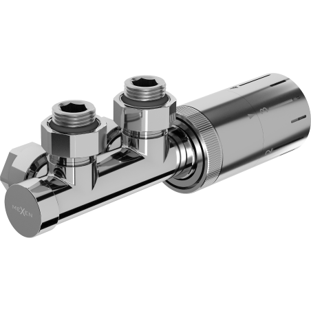 Mexen G05 termostatinis kampinis komplektas, Duplex, DN50, chromas - W907-958-01
