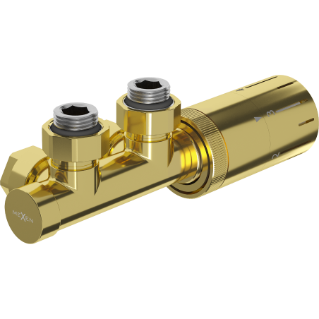 Mexen G05 termostatinis kampinis rinkinys, Duplex, DN50, auksinis - W907-958-50