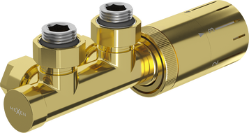 Mexen G05 termostatinis kampinis rinkinys, Duplex, DN50, auksinis - W907-958-50