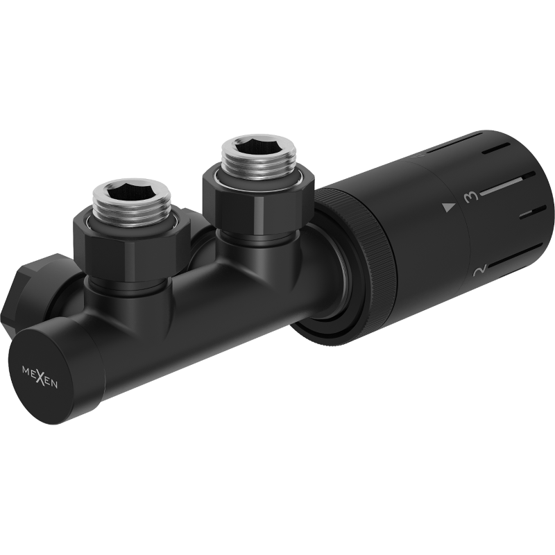 Mexen G05 termostatinis vožtuvo rinkinys, Duplex, DN50, juodas - W907-958-70