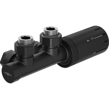 Mexen G05 termostatinis vožtuvo rinkinys, Duplex, DN50, juodas - W907-958-70
