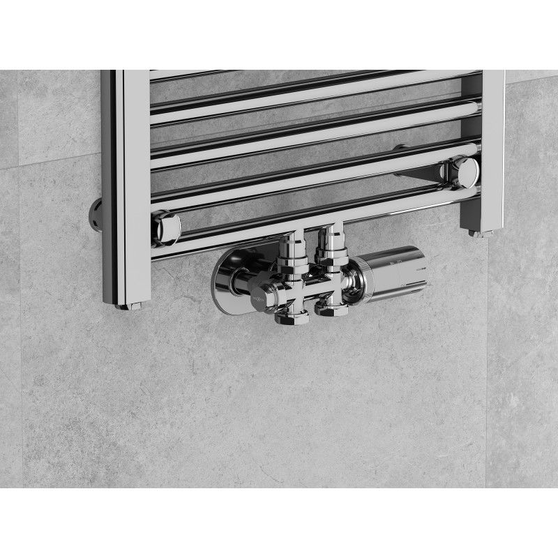 Mexen G05 termostatinis kampinis/tiesus rinkinys, Duplex, DN50, chromas - W908-958-01