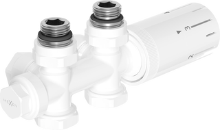 Mexen G05 termostatinis rinkinys, kampinis/tiesus, Duplex, DN50, baltas - W908-958-20