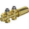 Mexen G05 termostatinio kampinio/tiesaus rinkinys, Duplex, DN50, auksinis - W908-958-50