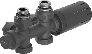 Mexen G05 kampinis/tiesus termostatinis komplektas, Duplex, DN50, antracitas - W908-958-66