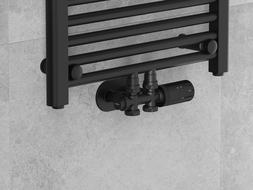 Mexen G05 termostatinis kampinis/tiesus komplektas, Duplex, DN50, juodas - W908-958-70