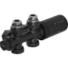 Mexen G05 termostatinis kampinis/tiesus komplektas, Duplex, DN50, juodas - W908-958-70