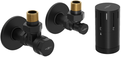 Mexen G05 termostatinis rinkinys kampinis su dangteliu R, juodas - W901-958-904-70