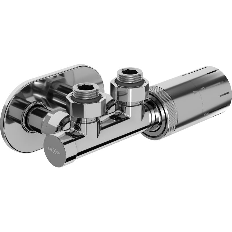 Mexen G05 kampinis termostatinis rinkinys su dangteliu R, Duplex, DN50, chromas - W907-958-905-01