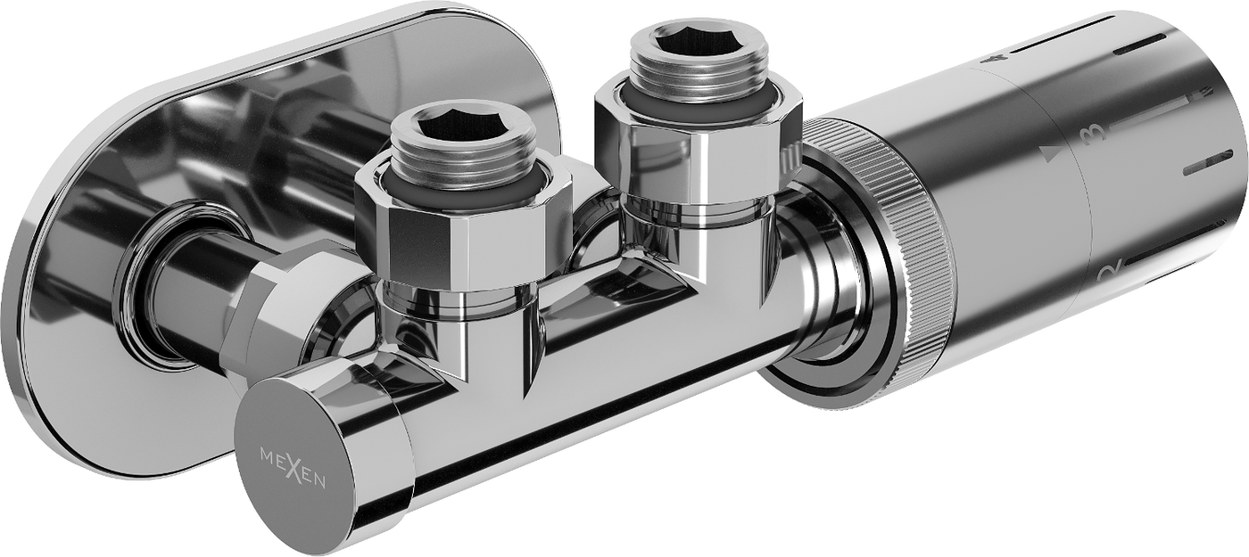 Mexen G05 kampinis termostatinis rinkinys su dangteliu R, Duplex, DN50, chromas - W907-958-905-01