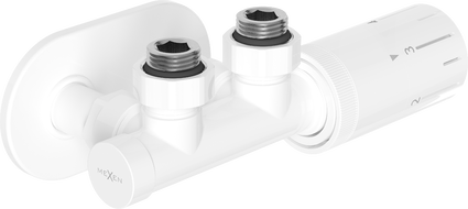 Mexen G05 termostatinis kampinis komplektas su dangteliu R, Duplex, DN50, baltas - W907-958-905-20