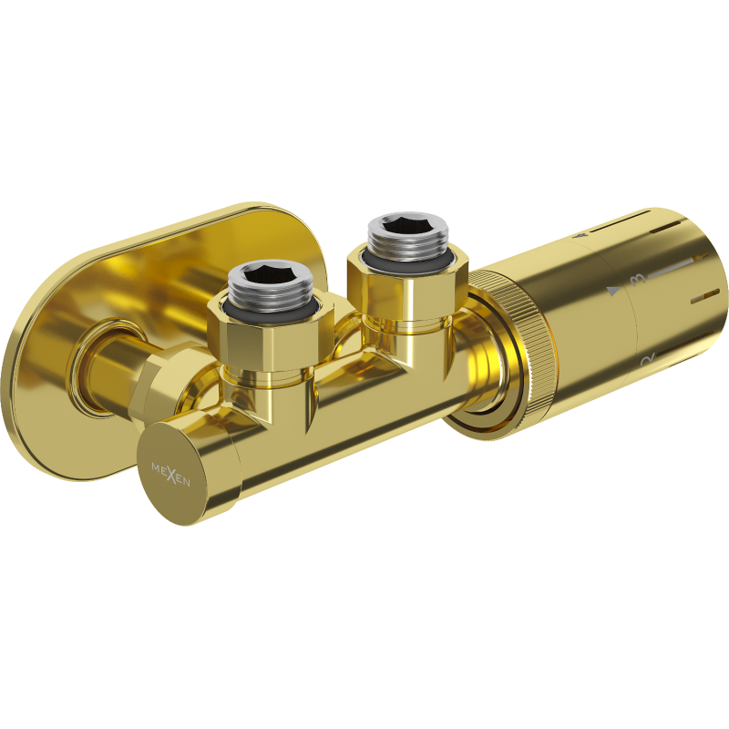 Mexen G05 termostatinis kampinis komplektas su danga R, Duplex, DN50, auksinis - W907-958-905-50