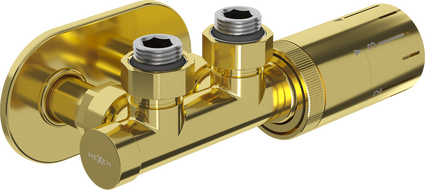 Mexen G05 termostatinis kampinis komplektas su danga R, Duplex, DN50, auksinis - W907-958-905-50