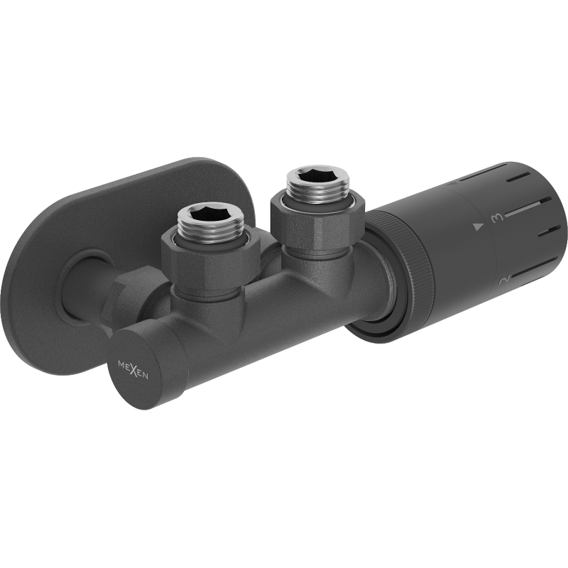Mexen G05 kampinis termostatinis rinkinys su maskuotėmis R, Duplex, DN50, antracitas - W907-958-905-66