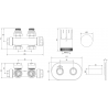 Mexen G05 termostatinis kampinis/tiesus rinkinys su danga R, Duplex, DN50, auksinis - W908-958-905-50