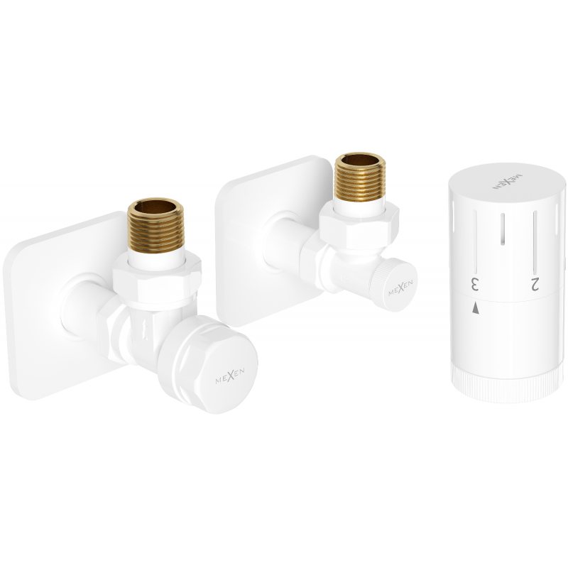 Mexen G05 termostatinis kampinis komplektas su pavara S, baltas - W901-958-909-20