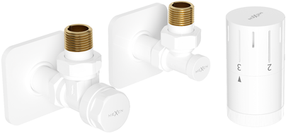 Mexen G05 termostatinė komplektas kampinis su maskuotė S, baltas - W901-958-909-20