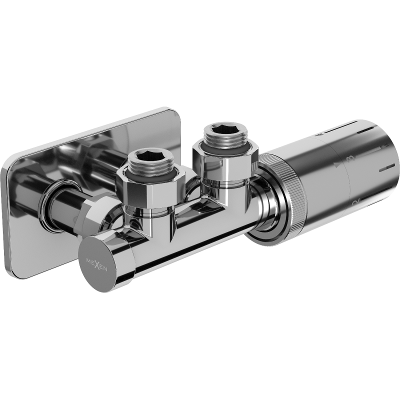 Mexen G05 termostatinis kampinis rinkinys su danga S, Duplex, DN50, chromuotas - W907-958-910-01