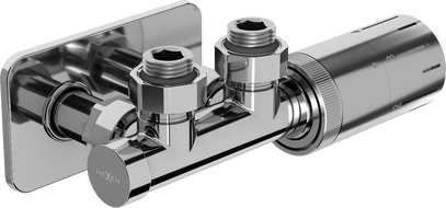 Mexen G05 kampinis termostatinis komplektas su dangteliu S, Duplex, DN50, chromas - W907-958-910-01