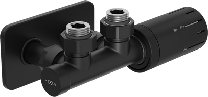 Mexen G05 termostatinis kampinis rinkinis su S formos aptaisu, Duplex, DN50, juodas - W907-958-910-70