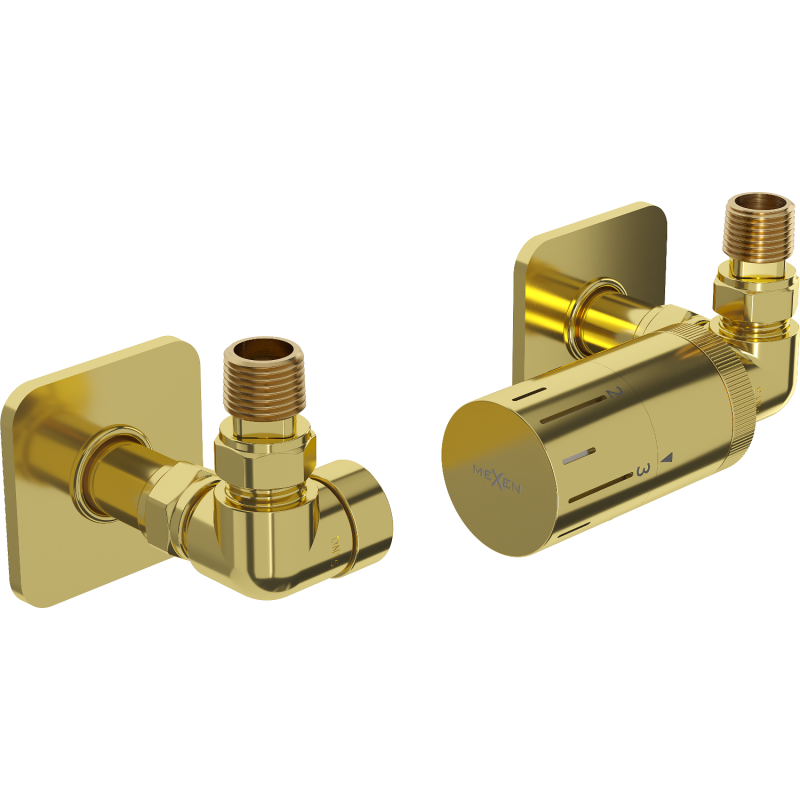 Mexen G05 termostatinis ašinis rinkinys su apdailos žiedu S, auksinis - W903-958-909-50
