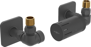 Mexen G05 ašinis termostatinių vožtuvų komplektas su S dangteliu, antracitas - W903-958-909-66