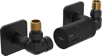 Mexen G05 termostatinių vožtuvų komplektas su S formos danga, juodas - W903-958-909-70