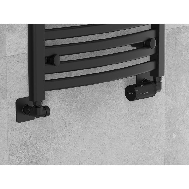 Mexen G05 termostatinių vožtuvų komplektas su S formos danga, juodas - W903-958-909-70