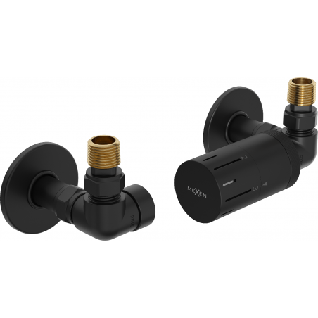 Mexen G05 ašinės termostatinės galvutės rinkinys su R dangteliu, juodas - W903-958-904-70