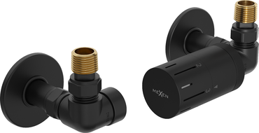 Mexen G05 ašinės termostatinės galvutės rinkinys su R dangteliu, juodas - W903-958-904-70