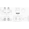 Mexen G05 termostatinio kampinio/tiesų su maskavimo S rinkinio komplektas, Duplex, DN50, chromas - W908-958-910-01