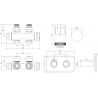 Mexen G05 termostatų rinkinys kampinis/tiesus su S dangteliu, Duplex, DN50, auksinis - W908-958-910-50