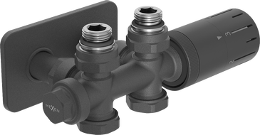 Mexen G05 termostatinis kampinis/tiesus su dangteliu S, Duplex, DN50, antracitas - W908-958-910-66