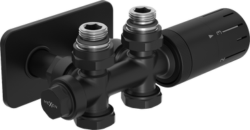 Mexen G05 termostatinio kampinio/tiesaus su dangteliu S, Duplex, DN50, juodas - W908-958-910-70