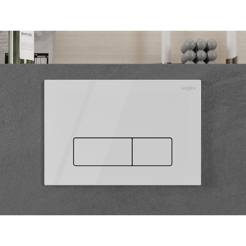 Mexen Fenix 13 plonas nuleidimo mygtukas, blizgus baltas - 601300